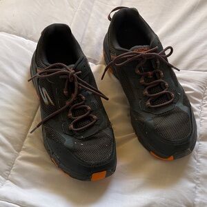 Skechers Men's Black and Orange Athletic Sneakers